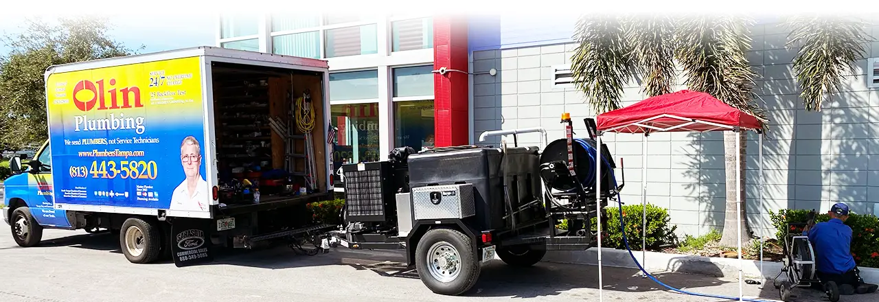 Tampa Plumber Truck and Hydro Jetting Trailer